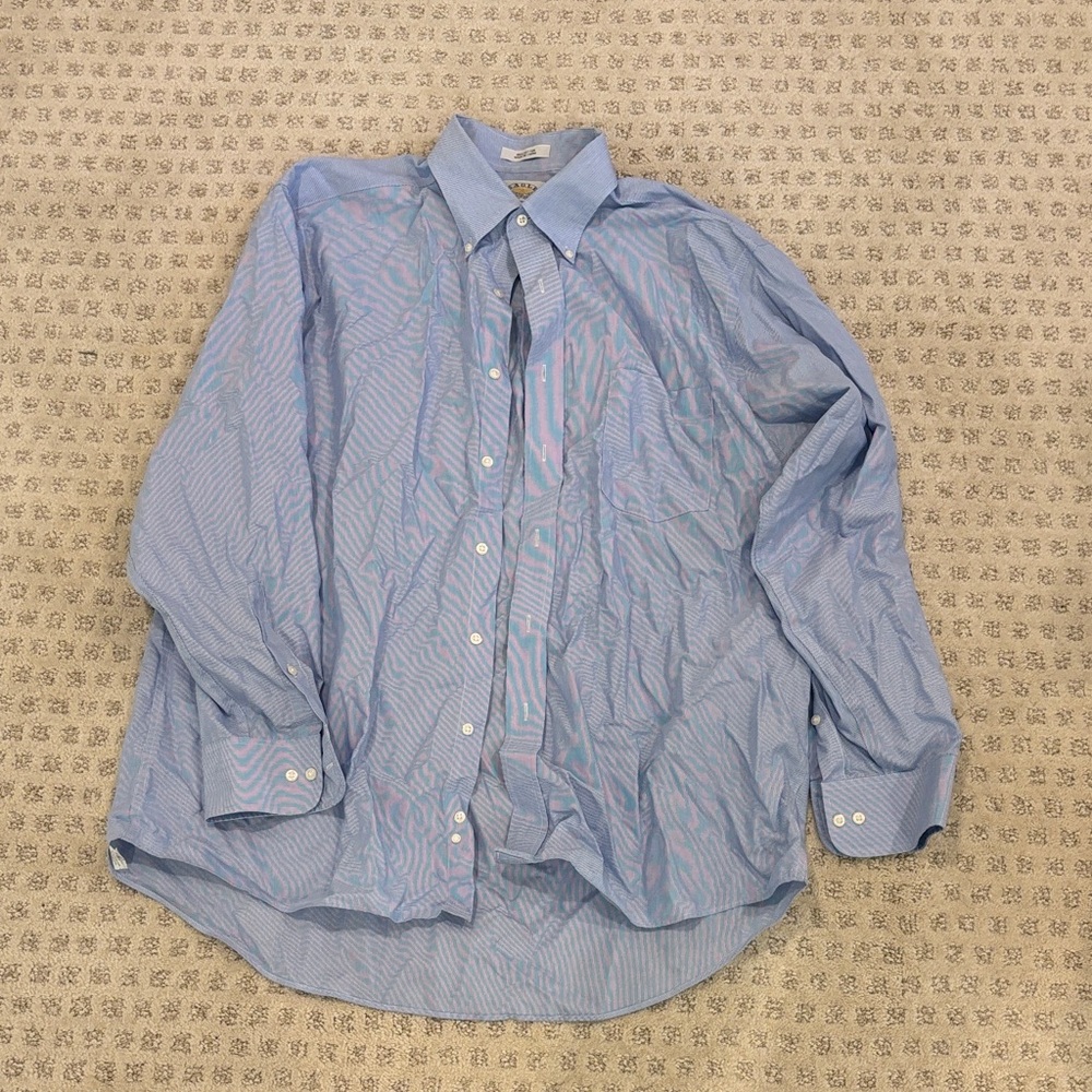 Classic Blue Striped Men's Dress Shirt